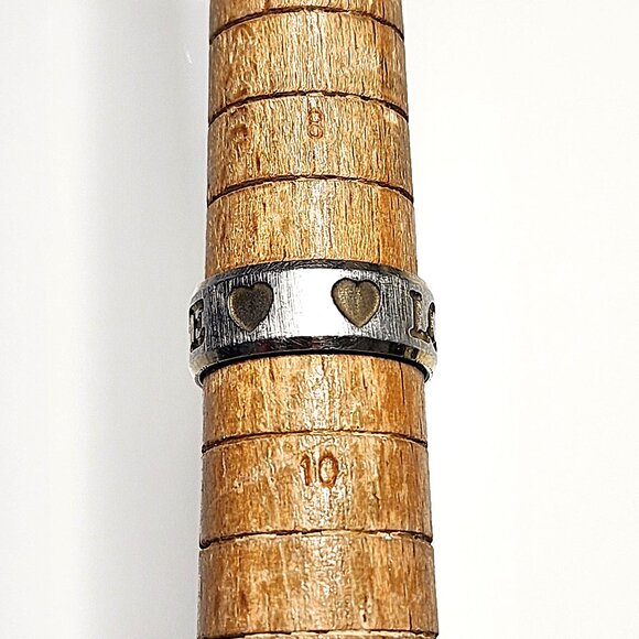 Love stainless steel band ring size 9 - Picture 2 of 7